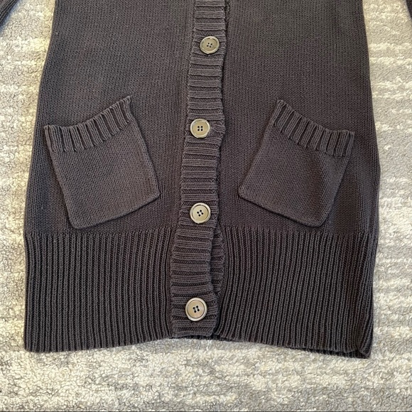 💚 GUC💚 J. CREW Charcoal Knit Cotton Long Cardigan - Picture 3 of 9